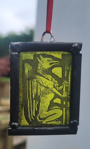 Stained glass griffin leaded - glass,