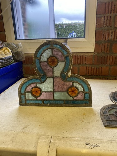 Two lead glass - glass, panels