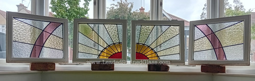 Four sunburst art deco - sunburst,