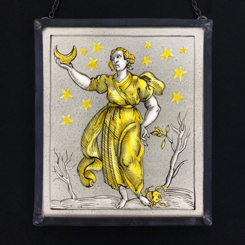 Stained glass window panel - window,
