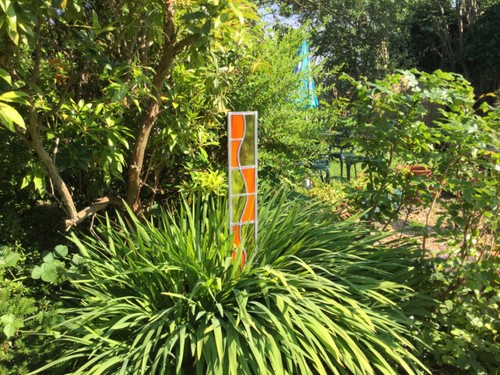Stained glass garden sculpture - stained,
