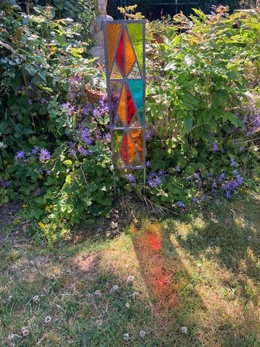 Stained glass garden sculpture - stained,
