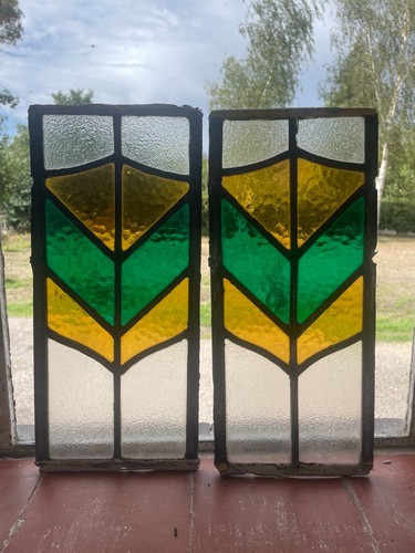 Pair art deco - art, glass