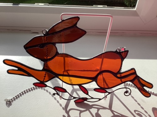 Vintage stain leaded glass - &,