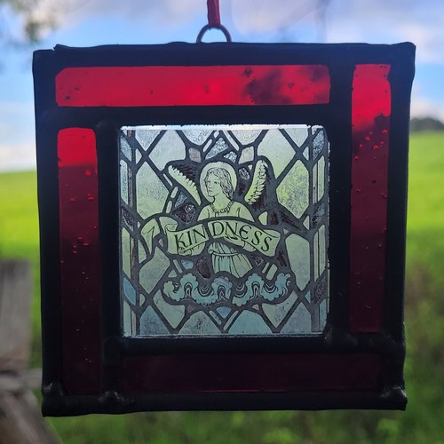 Stained glass angel kindness - glass,