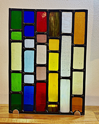 Stained glass leaded panel sun - stained,
