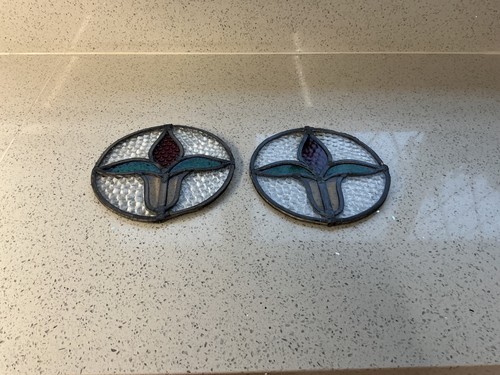 Pair stained window - stained, panels