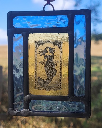 Stained glass mermaid leaded - stained,