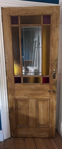 Vintage stained glass door - vintage,
