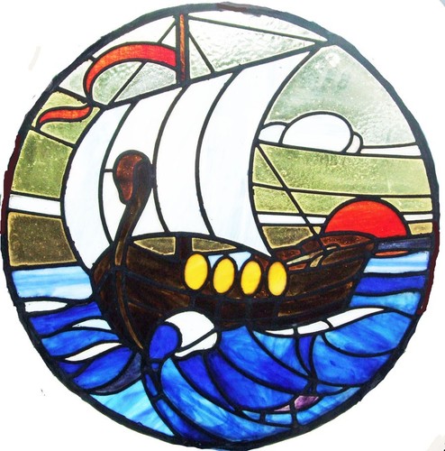 Antique stained glass - antique,