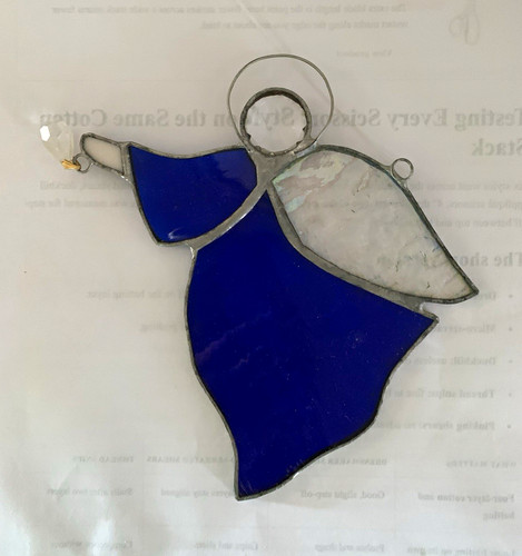 Unmarked blue white stained - unmarked, blue/white