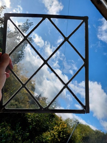 Vintage diamond glass - glass, leaded