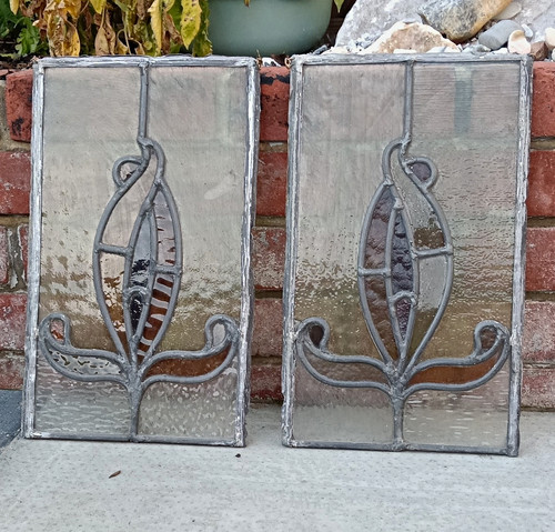 Leaded art nouveau stained - leaded,