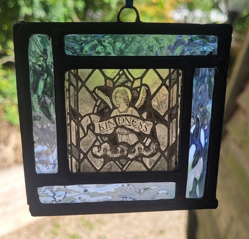 Stained glass angel kindness - stained,