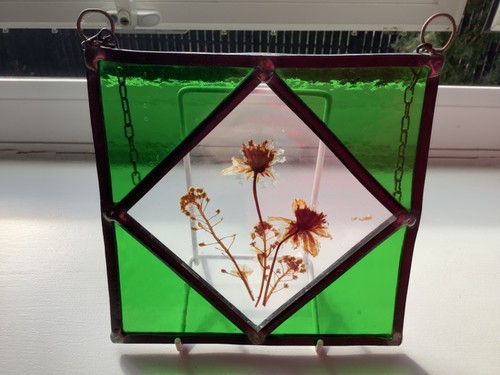 Vintage stained leaded - leaded, glass