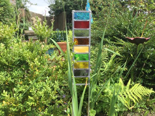 Stained glass garden sculpture - stained,