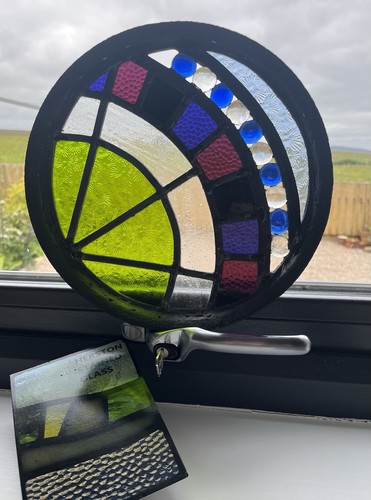 Stained glass leaded wheel - glass,