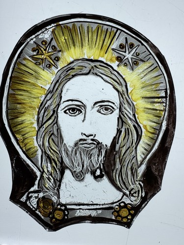 Stained glass fragment - stained,