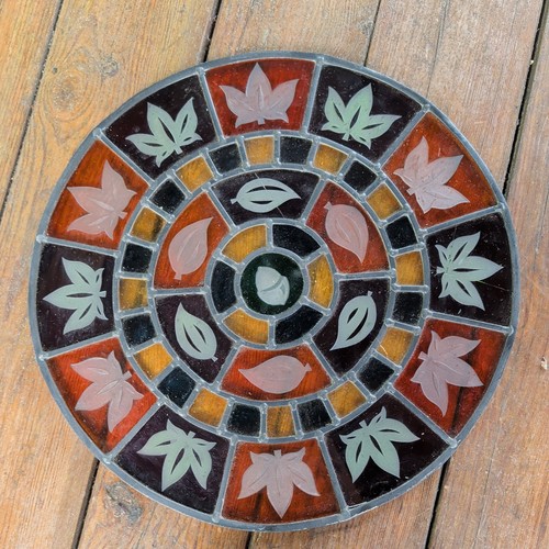 Vintage round stained - -,