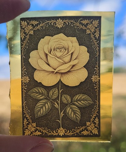 Stained glass flower fragment - stained,