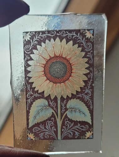 Stained glass sunflower - glass,