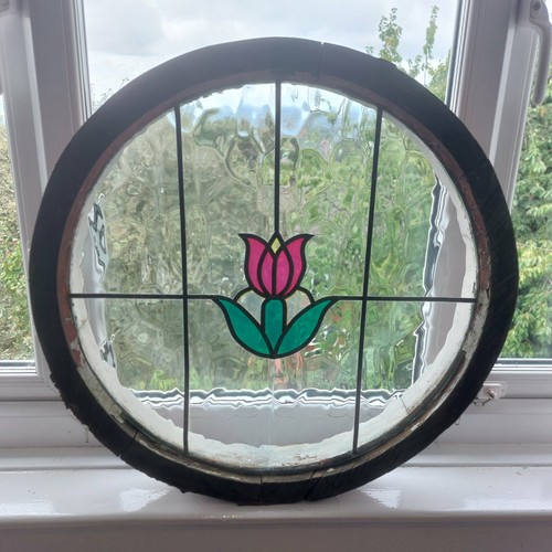 Vintage round stained glass - vintage,